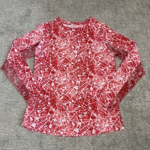 IBKUL Shirt Womens Small Red White Golf Pickleball UPF50+ Beach Top Mesh